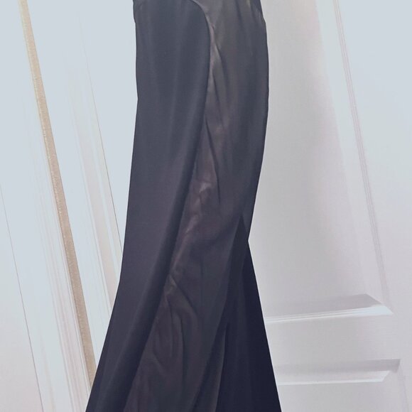 Honey & Rosie Long Maxie Black Sheer Dress-Formal-Size Medium-Black/Nude-Stretch - Picture 9 of 16